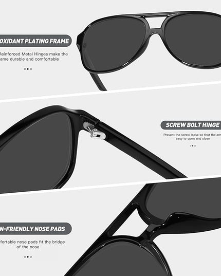 YDAOWKN Retro Aviator Sunglasses for Women Mens Large Frame Classic Vintage 70s Sun Glasses Aviators