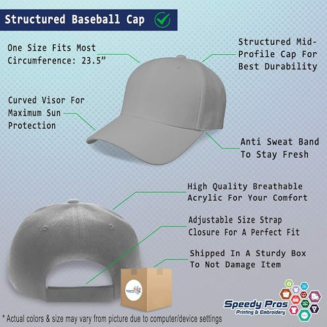 Baseball Cap Custom Personalized Text Dad Hats for Men & Women Strap Closure