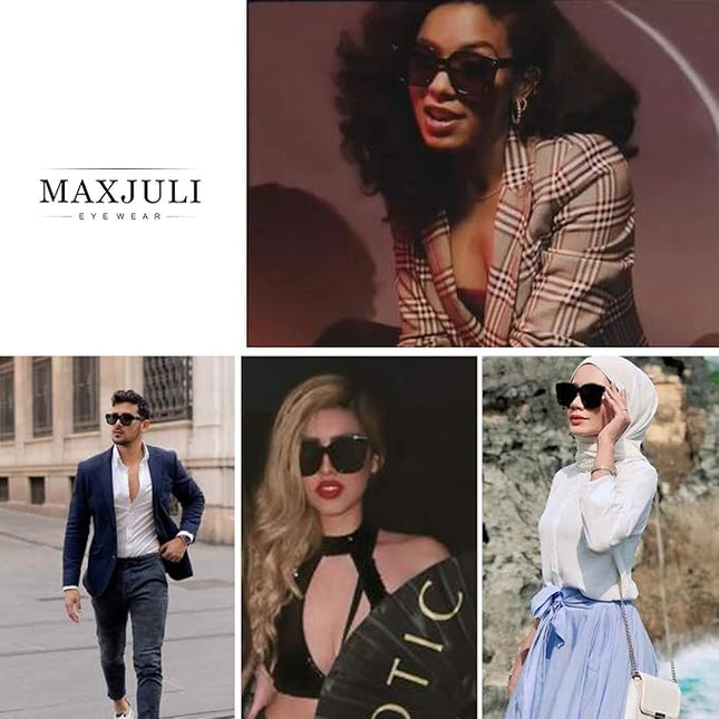 MAXJULI Oversized Sunglasses for Women Men UV Protection 8056