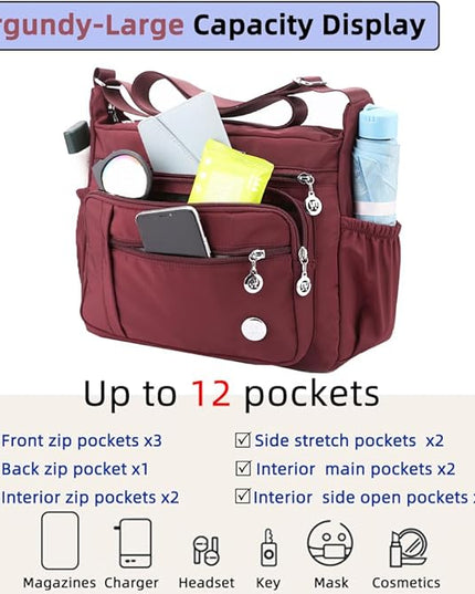 MINTEGRA Women Shoulder Handbag Roomy Multiple Pockets Bag Ladies Crossbody Purse Fashion Tote Top Handle Satchel