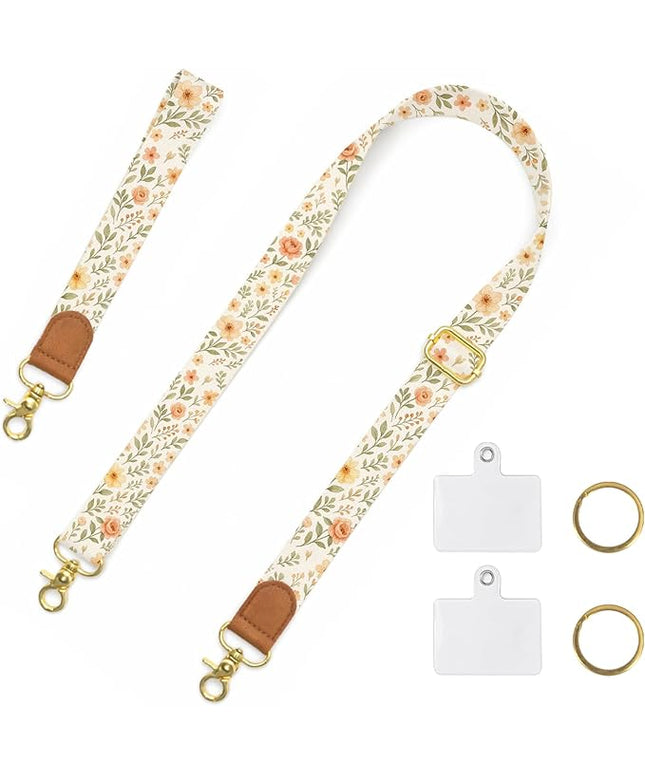 Phone Lanyard Wrist & Crossbody Strap, Adjustable Watercolor Floral Cell Phone Lanyard for Phones, Car Keys, Wallet and ID Card – Universal Hands-Free Set