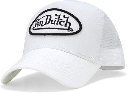 Von Dutch Unisex Trucker Hat - Curved Bill Mesh Back Retro Classic Adjustable Snapback Baseball Cap for Men and Women
