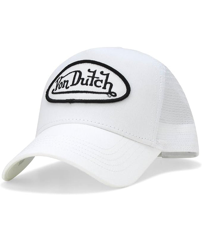 Von Dutch Unisex Trucker Hat - Curved Bill Mesh Back Retro Classic Adjustable Snapback Baseball Cap for Men and Women