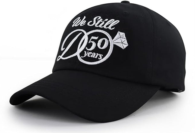 Kpainath We Still Do 50 Years Hat, Adjustable Washed Cotton Embroidered 50th Wedding Baseball Cap