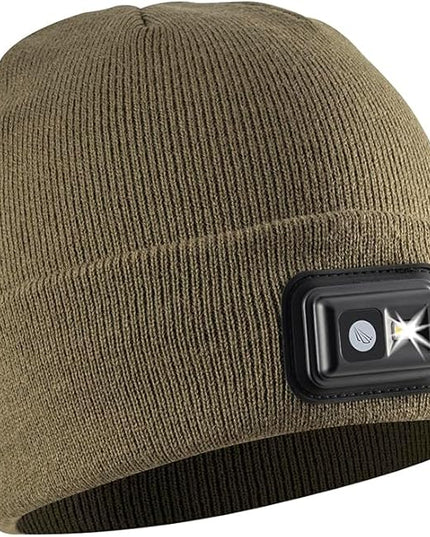 POWERCAP LED Hat Light 150 Lumens Rechargeable Fleece Beanie with Bright Built-in Headlamp Waterproof LED Warm One Size Cap