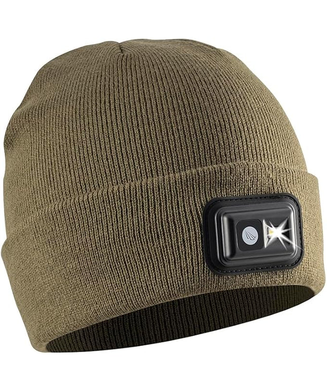 POWERCAP LED Hat Light 150 Lumens Rechargeable Fleece Beanie with Bright Built-in Headlamp Waterproof LED Warm One Size Cap