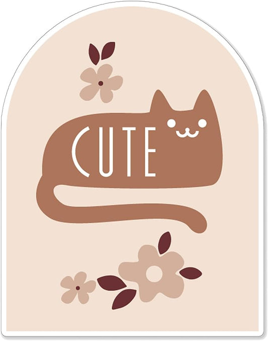 (1PC) Cute cat Flowers Sticker for Phone Tablet Laptop Car Truck Window | 5" Sticker