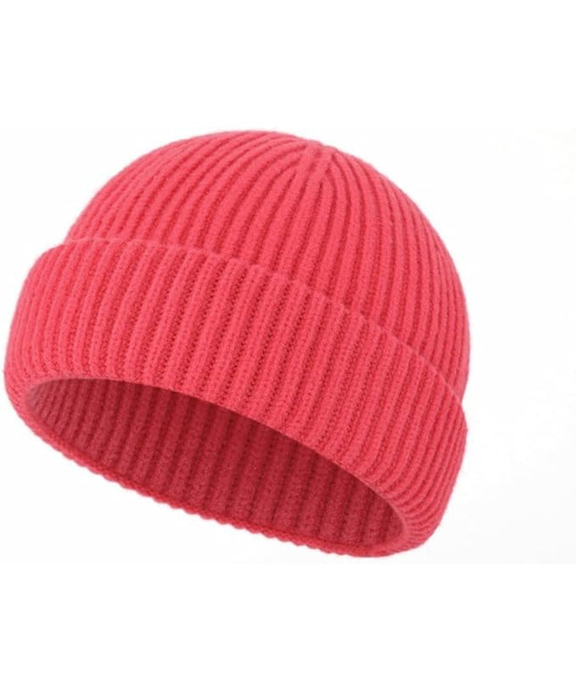 Stylish Wool Knit Short Cuff Fisherman Beanie for Men and Women Unisex Warm Winter Hat