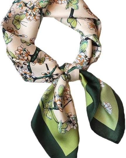 MINIDORA Satin Scarves for Women 27.5 × 27.5 inches Medium Square Elegant Silk Feeling Head Scarf