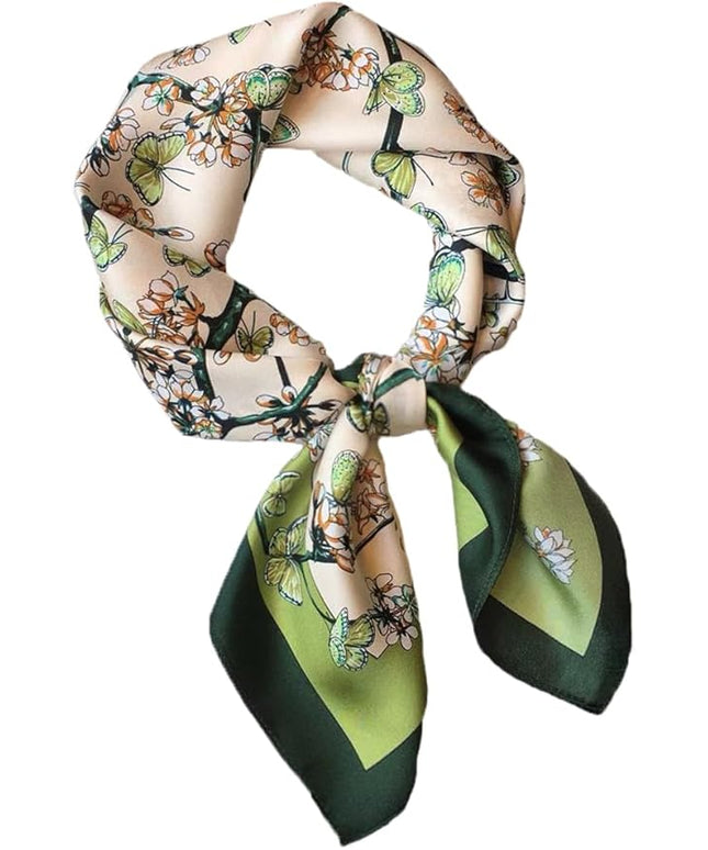 MINIDORA Satin Scarves for Women 27.5 × 27.5 inches Medium Square Elegant Silk Feeling Head Scarf