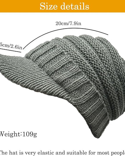 XYIYI Beanie Tail Winter Warm Knit Messy High Bun Ponytail Hats Visor Beanie Cap