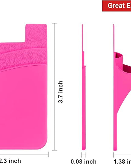 Senose Phone Card Holder, 3 Pack Phone Wallet Stick On Back of Cellphones Credit ID Card Sleeve, Strong Adhesive Cellphone Wallet Compatible for iPhone, Android & Most Smartphones