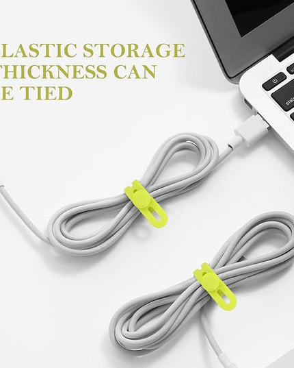 Donruby 30Pcs Silicone Cable Ties - Reusable & Washable with Adjustable Locking Buckles, High Elasticity Cable Management Straps for Home, Office, School, Travel Essential Cord Organizer (Light Green)