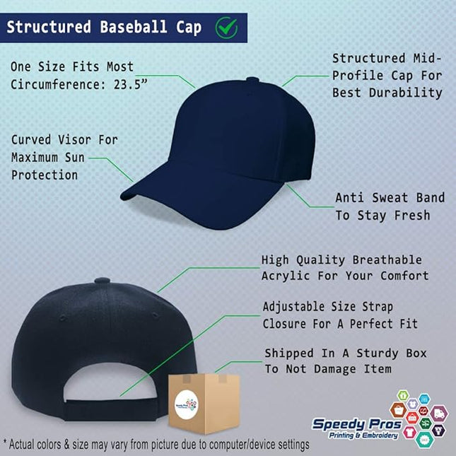 Baseball Cap Custom Personalized Text Dad Hats for Men & Women Strap Closure