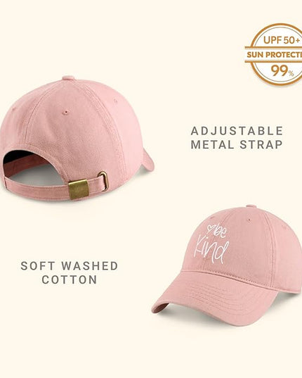 CHOK.LIDS Be Kind Trendy Womens Baseball Cap Unisex Fashion Cotton Polo Style Fun Inspirational Saying Seasonal Headwear