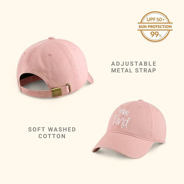 CHOK.LIDS Be Kind Trendy Womens Baseball Cap Unisex Fashion Cotton Polo Style Fun Inspirational Saying Seasonal Headwear