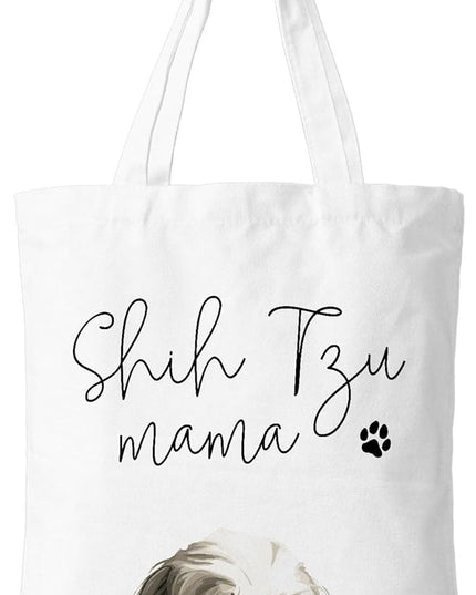 Dog Mama Canvas Tote Bag for Women, Dogs Lover Gift for Dog Mom, Birthday Christmas Cute Rottweiler Gifts For Women.