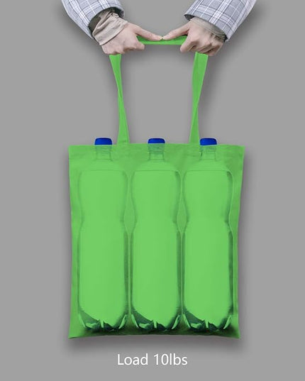 TOPDesign 6-Pack Economical 16"x15" Lime Green Cotton Tote Bag, Lightweight Medium Reusable Grocery Shopping Cloth Bags, Suitable for DIY, Advertising, Promotion, Gift, Activity