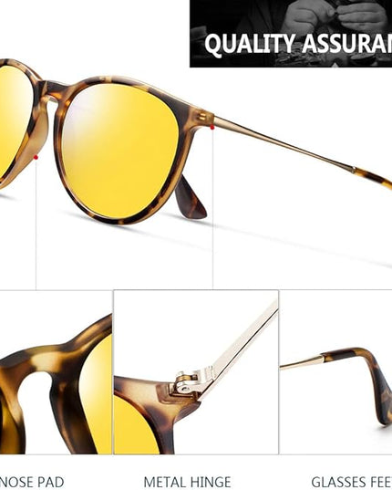 CHBP Polarized Sunglasses for Women Men - Trendy 2025 Vintage Classic Retro Round Mirrored Lens Designer Style