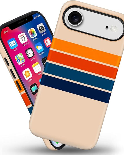 Magnetic for iPhone 17 Pro Case Cute Stripes Phone Case, Shockproof Slim TPU and Hard PC Protective Phone Cover Compatible with MagSafe Designed for Women Girls,