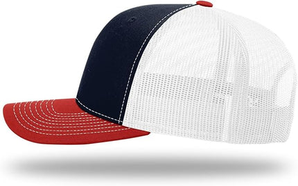 Richardson 112 Trucker Hat - Premium Adjustable Snapback Hat - Structured Six Panel Richardson Blank Caps
