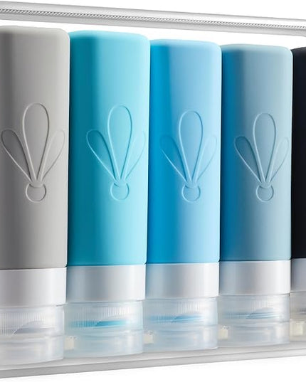 INSFIT Travel Bottles for Toiletries, TSA Approved 3oz Travel Size Toiletries, BPA Free Leak Proof Squeezable Silicone Tubes Travel Essentials for Shampoo Conditioner Lotion Soap