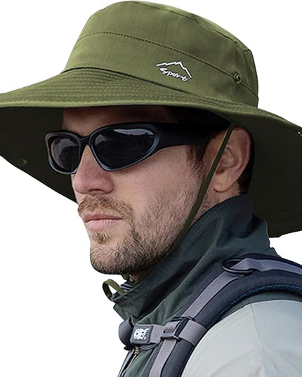 Cooling Sun Hat for Men Women,Wide Brim Bucket Hat Foldable Boonie Hat for Fishing Hiking Garden Safari Beach