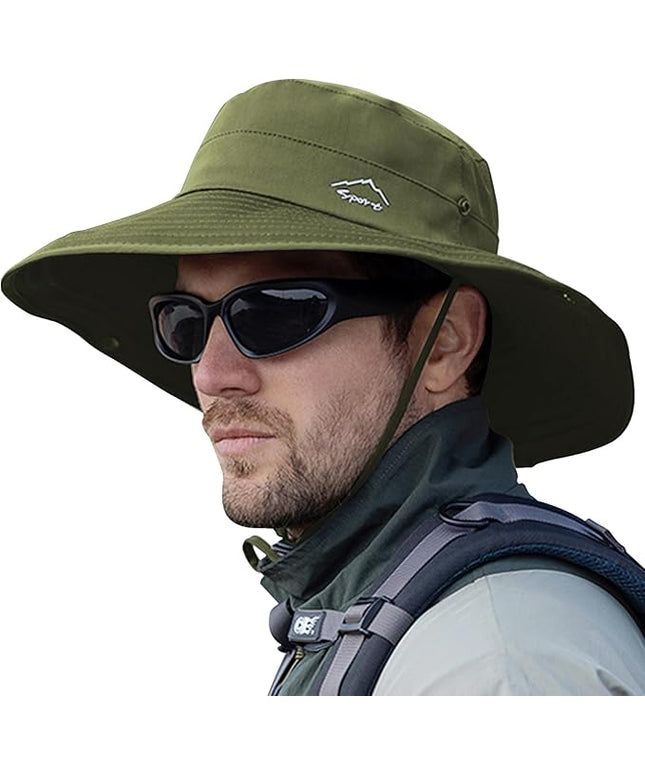 Cooling Sun Hat for Men Women,Wide Brim Bucket Hat Foldable Boonie Hat for Fishing Hiking Garden Safari Beach
