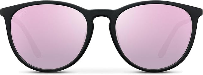 WearMe Pro Round Polarized Sunglasses for Women - UV400 Protection, Lightweight Frame, Vintage Retro Style