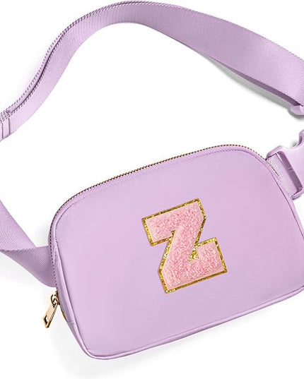 Gitus Initial Belt Bag Fanny Pack Crossbody Bag for Girls Birthday Gifts Age 8-10 Teen Girl Gifts Trend Stuff Personalized Letter Gifts for Daughter Sister (Lavender-Z)