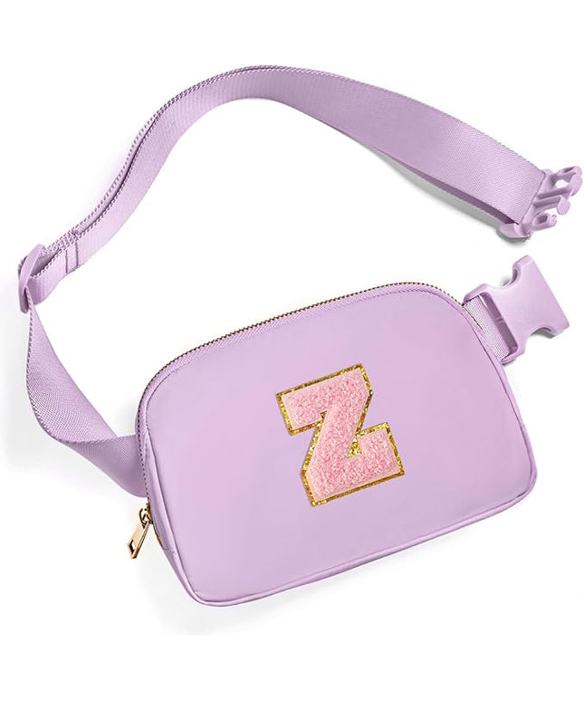 Gitus Initial Belt Bag Fanny Pack Crossbody Bag for Girls Birthday Gifts Age 8-10 Teen Girl Gifts Trend Stuff Personalized Letter Gifts for Daughter Sister (Lavender-Z)