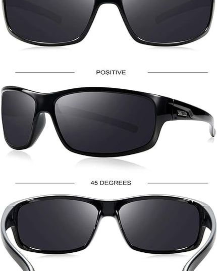 BEALER Polarized Sports Sunglasses for Men Lightweight TR90 Frame Sun Glasses Driving Cycling Fishing UV Protection Shades