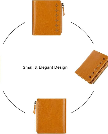 Lavemi Ultra Thin Small Compact Leather Womens Girls Wallets RFID Blocking Credit Card Holder for Women