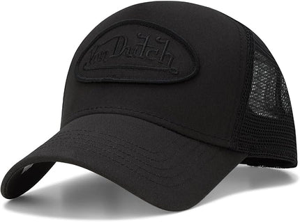 Von Dutch Unisex Trucker Hat - Curved Bill Mesh Back Retro Classic Adjustable Snapback Baseball Cap for Men and Women