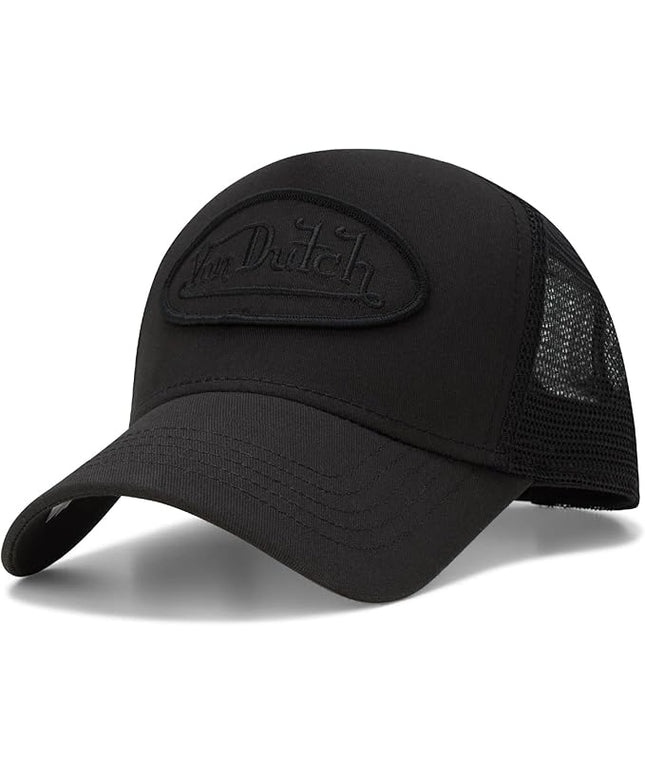 Von Dutch Unisex Trucker Hat - Curved Bill Mesh Back Retro Classic Adjustable Snapback Baseball Cap for Men and Women