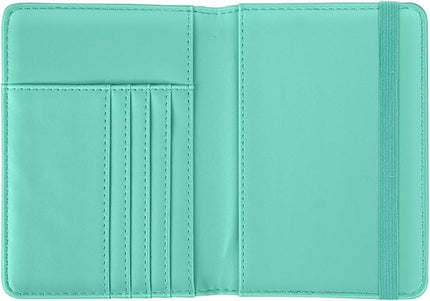 Passport Holder Cover Travel RFID Blocking Passport Cover Rose Gold Cute Flowers Passport Wallet with Elastic Band for Women