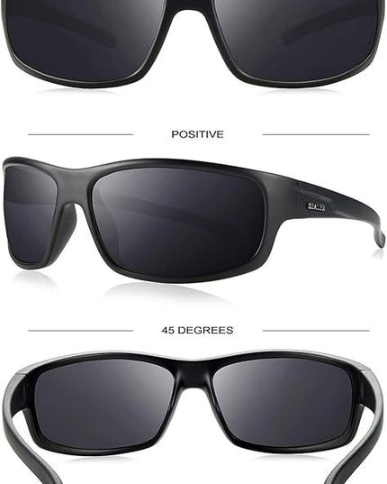 BEALER Polarized Sports Sunglasses for Men Lightweight TR90 Frame Sun Glasses Driving Cycling Fishing UV Protection Shades
