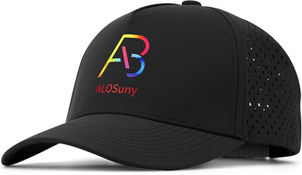 AB ALOSUNY Men Adjustable Baseball Cap with Curved Breathable Quick-Drying Laser-Cut Mesh Back Closure Hat