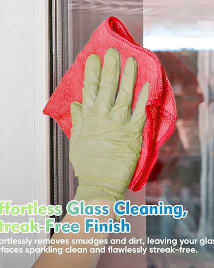 HOMEXCEL Red Microfiber Cleaning Cloth 12 Pack, 12.5 x 12.5 inch Microfiber Towels for Cars, Ultra Absorbent Car Washing Cloth, Lint Free Streak Free Cleaning Rags for Car, Kitchen, and Window