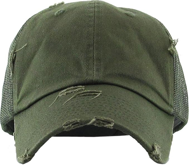 KBETHOS Vintage Washed Distressed Cotton Dad Hat Baseball Cap Adjustable Polo Trucker Unisex Style Headwear