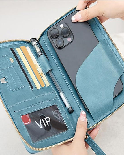 Passport Holder for Travel Women and Men RFID Passport Holder with Card Slots Holder Passport Case Passport cover Passport Wallet Travel Essentials and Accessories (Zipper, Blue Zipper)