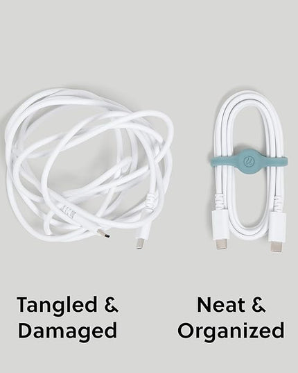 U Brands Magnetic Silicone Cord Organizer Cable Clips, Set of 6 Cable Ties, Cable Management, Office Desk Accessories, Office Supplies, Assorted Colors