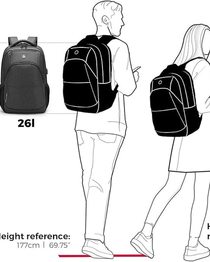 Swissdigital Design Travel Laptop Backpack for Men and Women, College Backpack with USB Charging Port for Fits 16 Inch Notebook, Grey | SD1670-02