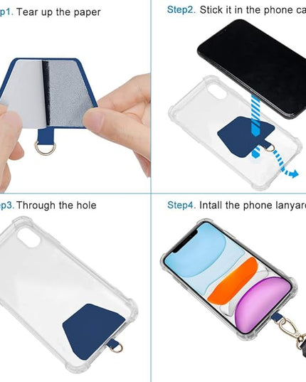 SHANSHUI Cell Phone Lanyard, Universal Phone Neck Strap Wirst Lanyard Leash for Smartphone Safety Tether System - Blue