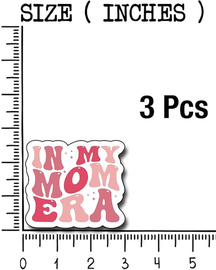 (3Pcs) in My Mom Era Sticker, Sticker Gifts Mom Decorate Books, Laptops, Water Bottles Kindles Stickers, Phones Tumbler Waterproof Vinyl 3" Inch