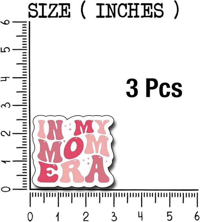 (3Pcs) in My Mom Era Sticker, Sticker Gifts Mom Decorate Books, Laptops, Water Bottles Kindles Stickers, Phones Tumbler Waterproof Vinyl 3" Inch
