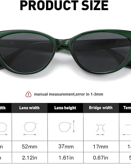 Retro Vintage Narrow Cat Eye Sunglasses for Women 90s Small Chic Style Trendy Sunnies UV400 Protection FZN7514