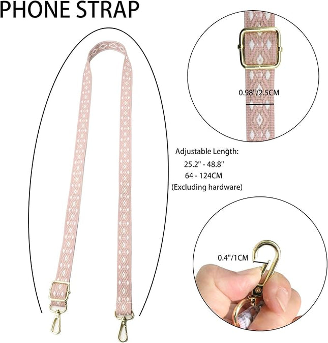 LEMEDE Adjustable Phone Lanyard - Phone Wristlet & Crossbody Phone Strap, Versatile for ID, Camera，Key straps(1" Width)