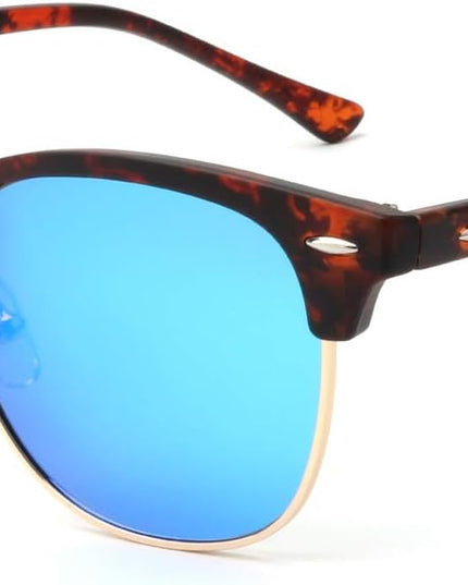 KALIYADI Sunglasses Men Polarized Sunglasses for Men Women Unisex Semi-Rimless Frame Retro Driving Sun Glasses UV Blocking