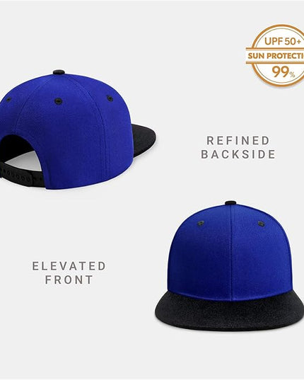 CHOK.LIDS Flat Bill Visor Classic Snapback Hat Blank Adjustable Brim High Top End Trendy Color Style Plain Tone Baseball Cap